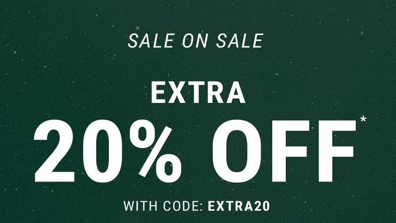 Sale On Sale Extra  20%  off* with code: discount code