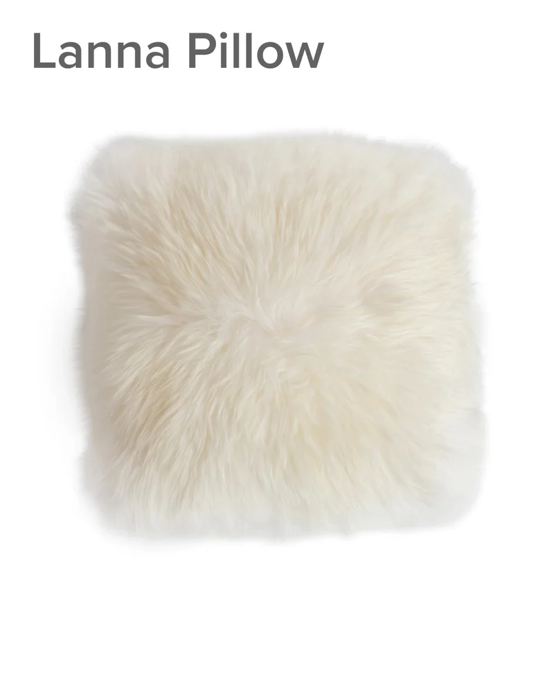 Lanna Ivory Sheepskin Pillow