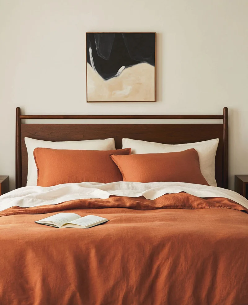 Alto Linen Clay Duvet Cover.