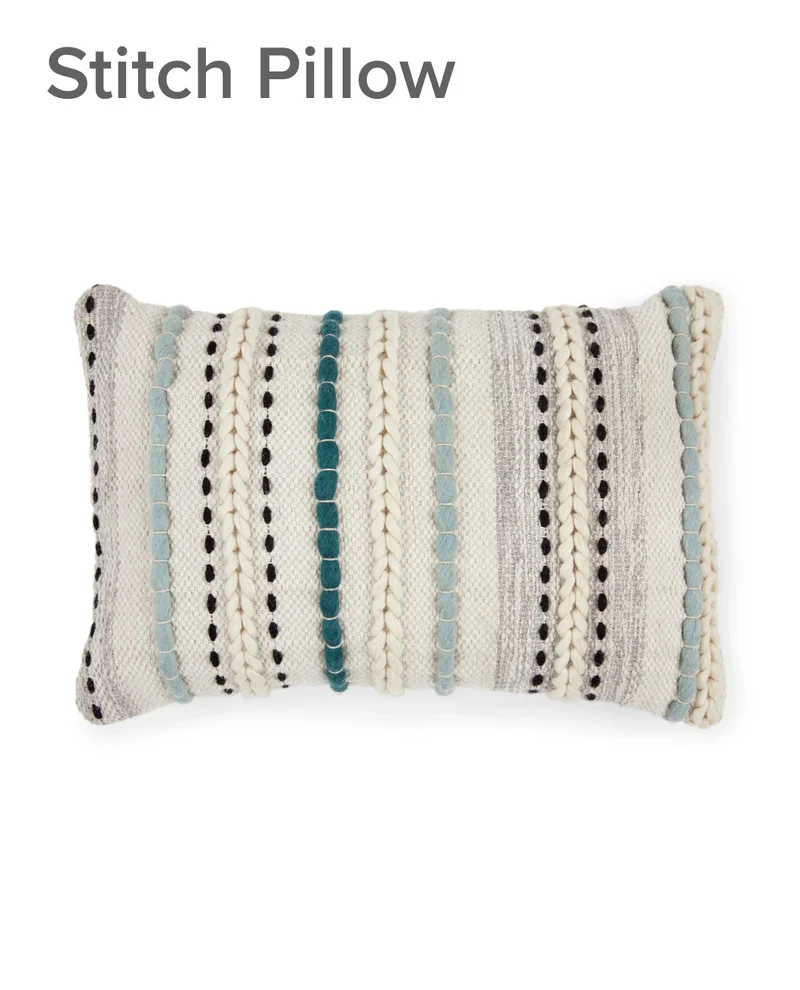 Aqua Stitch Pillow