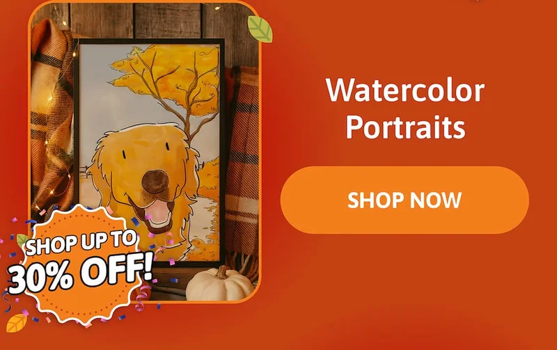 Watercolor Pet Portraits (Shop up to 30% off)