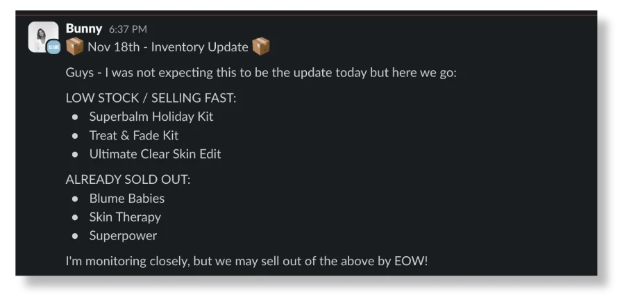 Inventory Update
