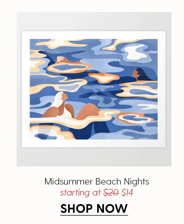 Midsummer beach nights Art Print