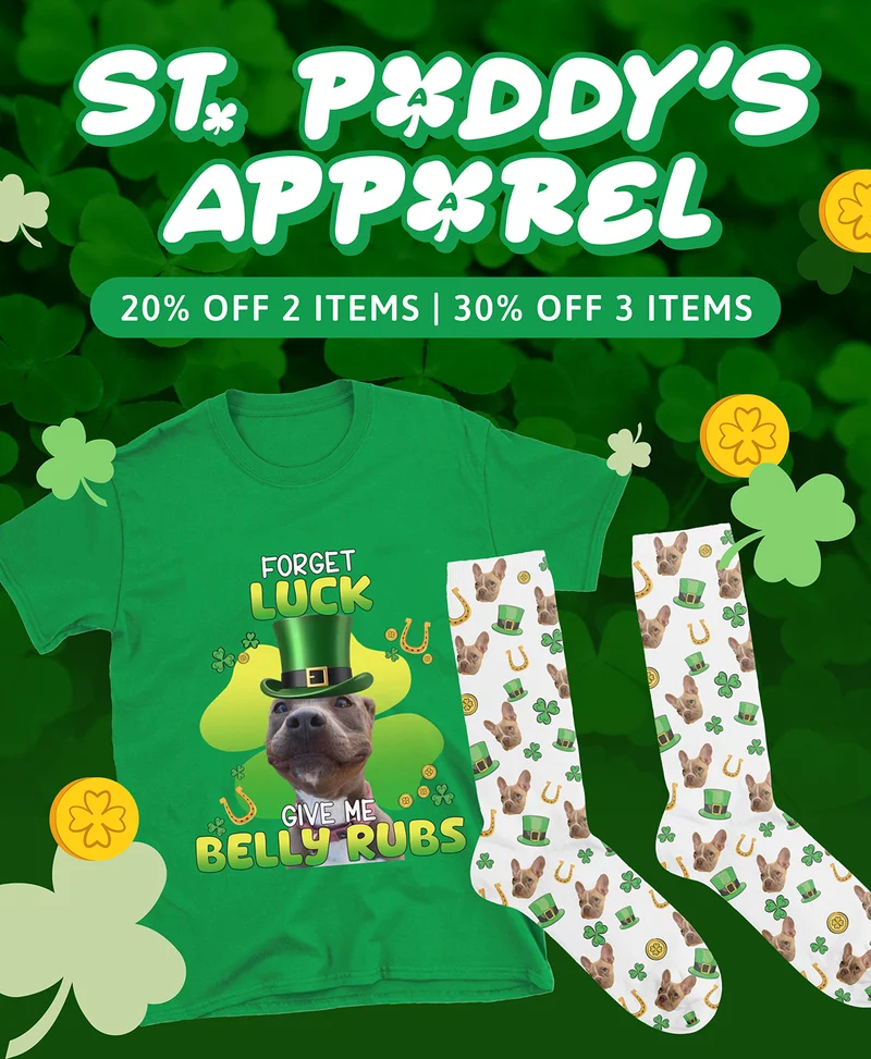 St. Paddy's Apparel. 20% off 2 items, 30% off 3 items