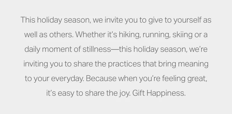 This holiday season, we invite you to give to yourself as well as other.