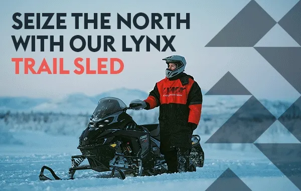 Riders with their Lynx trail sleds