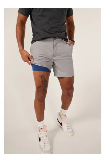 Lined Everywear Performance Short: The World's Grayest 6"