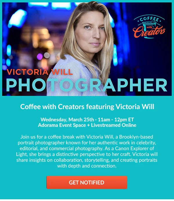 Coffee with Creators featuring Victoria Will  Wednesday, March 25th · 11am - 12pm ET