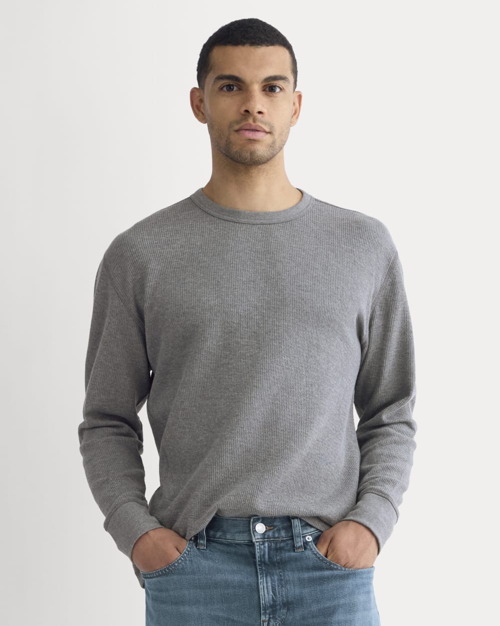 Image of Thermal Crew in Cozy Waffle | Heathered Charcoal