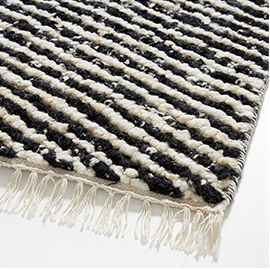 Basel Wool Hand-Knotted Black Area Rug