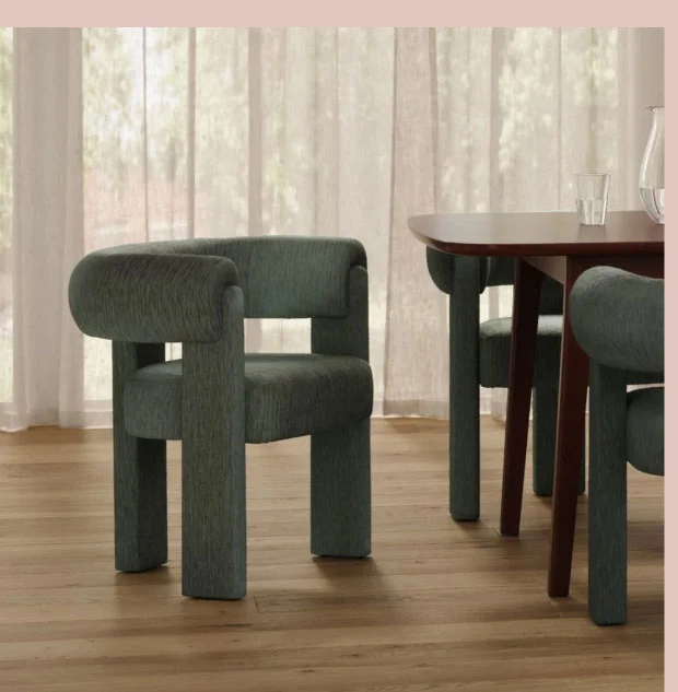Everse Velvet Dining Chair - Melange Green
