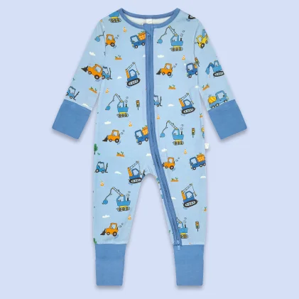 Mighty Machines Clever Zip Baby Pajamas