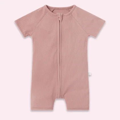Ribbed Zip Summer Pajamas