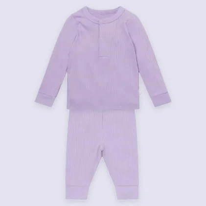 Lilac Ribbed Pajama Set