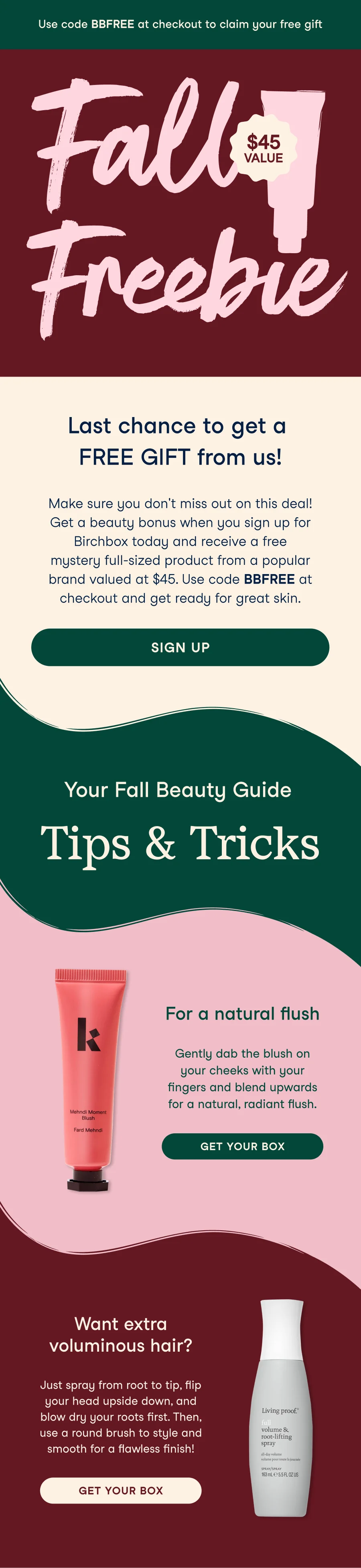 Fall Freebie - $45 value gift.