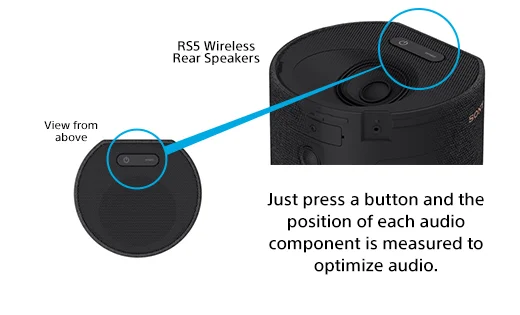 Just press a button and the position of each audio component is measured to optimize audio.
