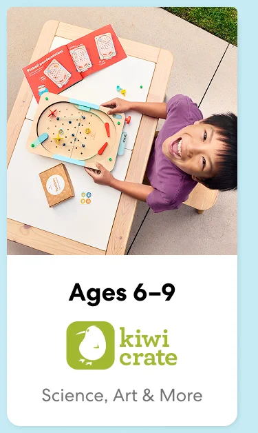 Kiwi Crate (Ages 6-9): bring science to life with fun builds, hands-on experiments, and exciting discoveries.