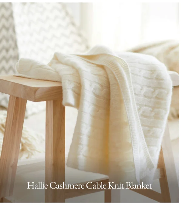 Hallie Cashmere Cable Knit Baby Blanket