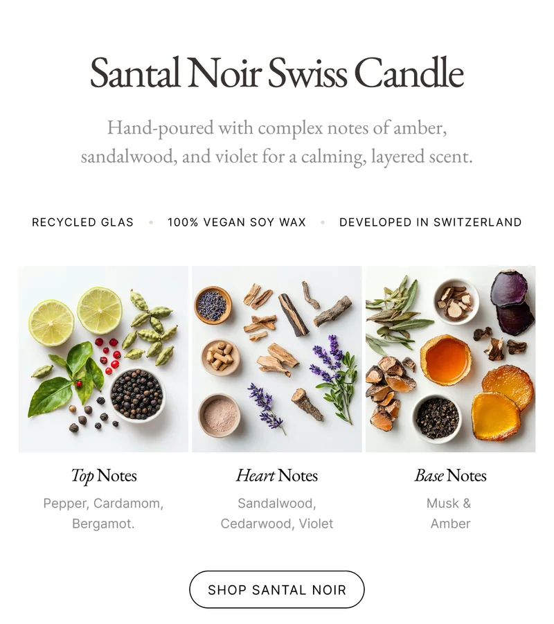 Noir Swiss Scented Glass Candle