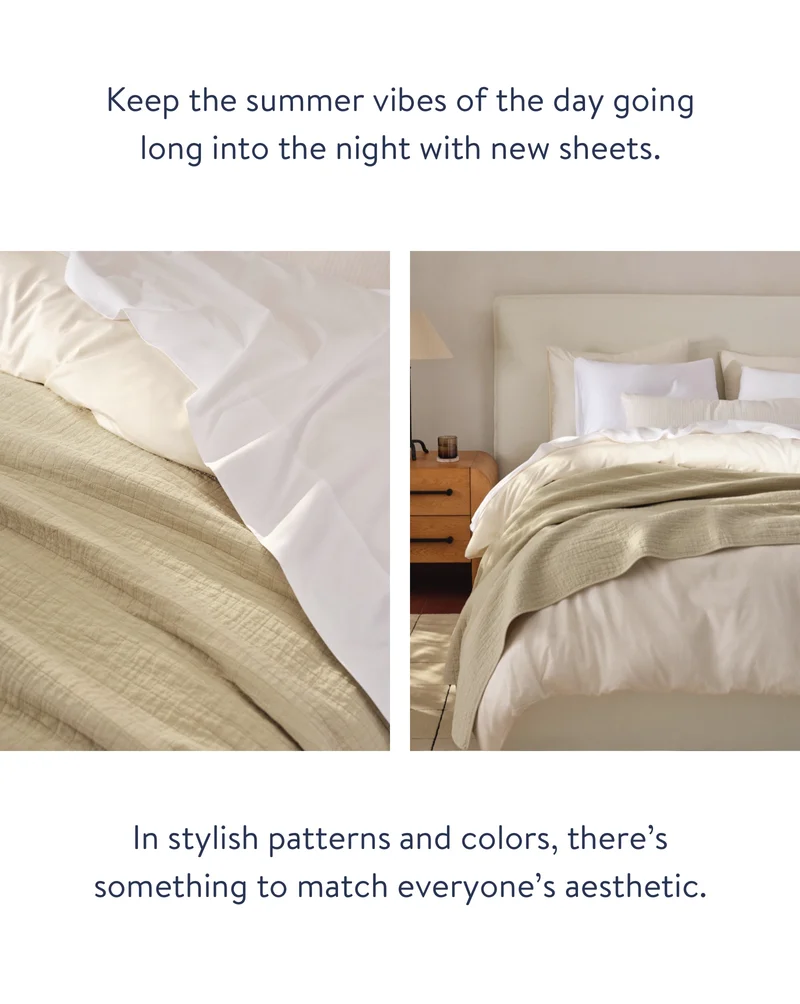 Keep the summer vibes of the day going long into the night with new sheets