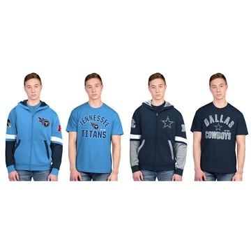 NFL Officially Licensed T-Shirt and Full-Zip Hoodie Combo