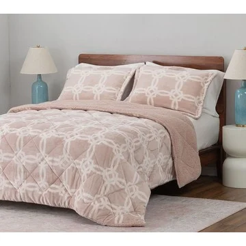Berkshire Velvetsoft & Sherpa Comforter & Sham Set