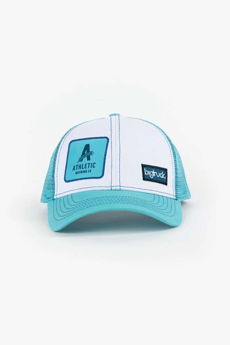 Image of Athletic Brewing x bigtruck Trucker Baseball 6 Panel Cap (light blue)