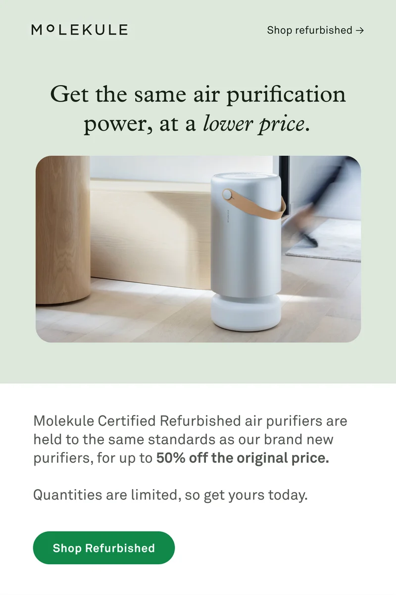 Restore your home's air with certified refurbished air purifiers