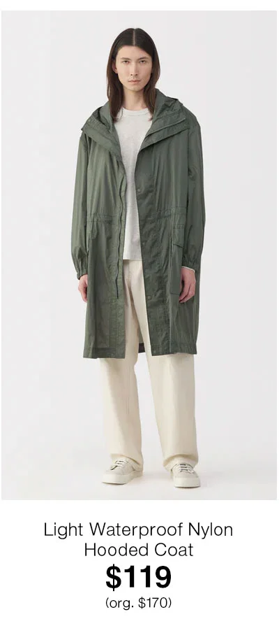 Shop Labo Men's Light Waterproof Nylon Hooded Coat