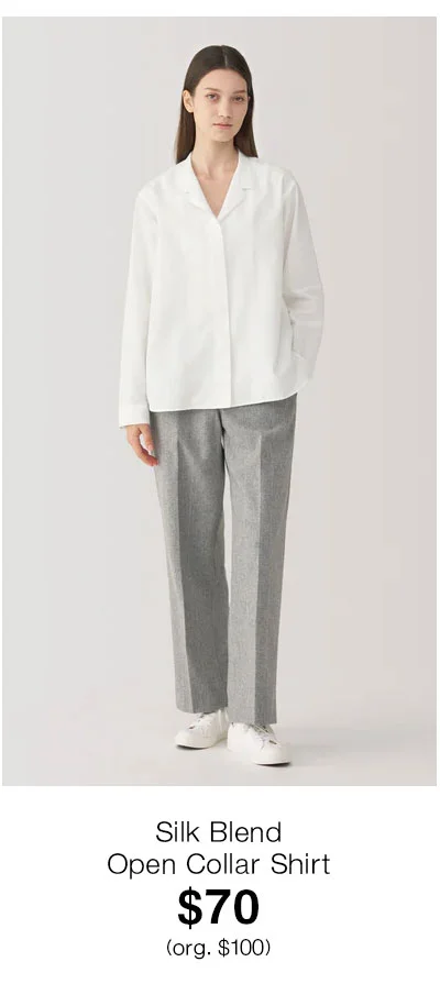 Shop Labo Women's Silk Blend Open Collar Shirt