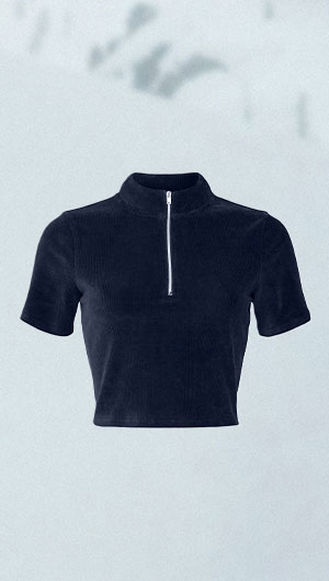 micro corduroy winter break mock neck