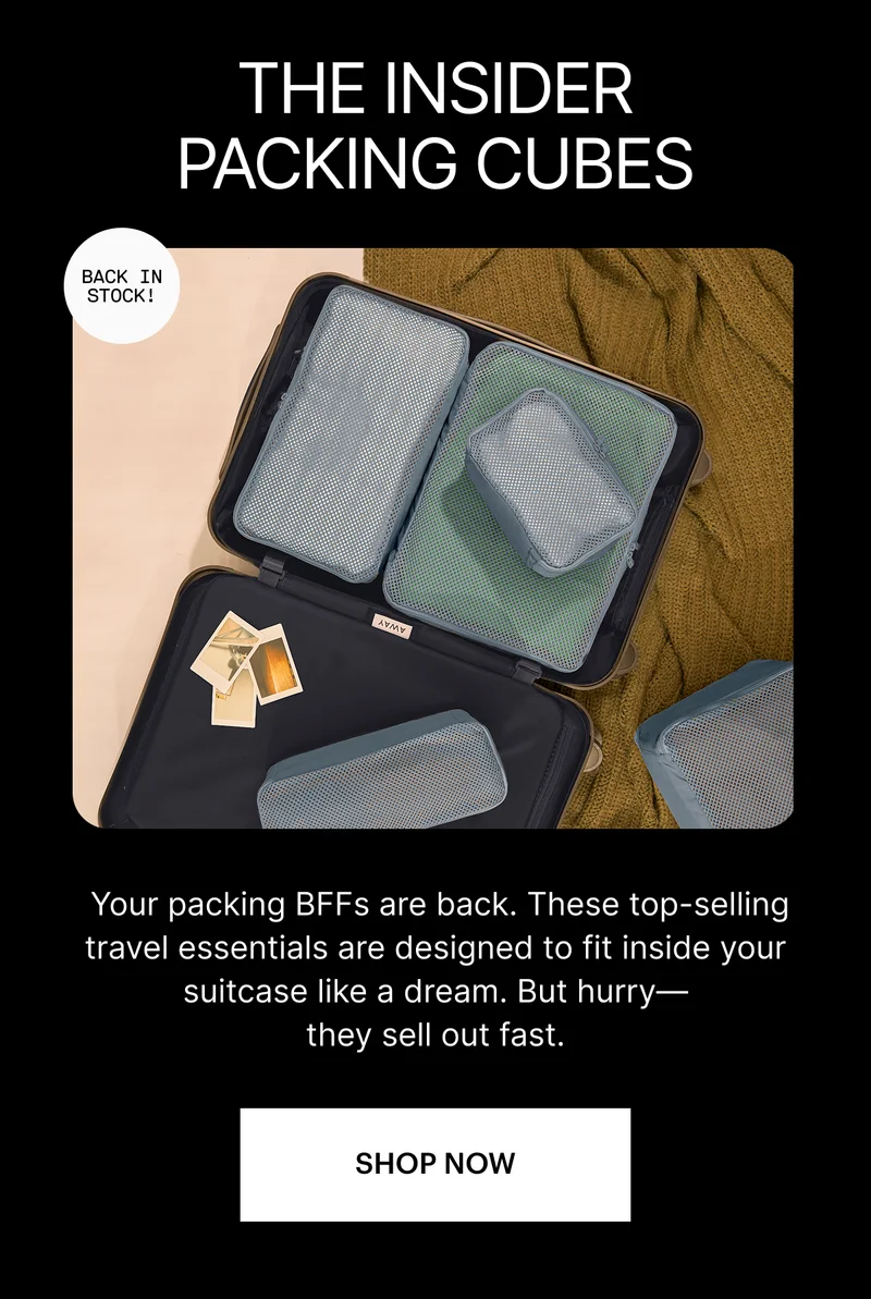 THE INSIDER PACKING CUBES | Your packing BFFs are back. These top-selling travel essentials are designed to fit inside your suitcase like a dream. But hurry—they sell out fast. | SHOP NOW
