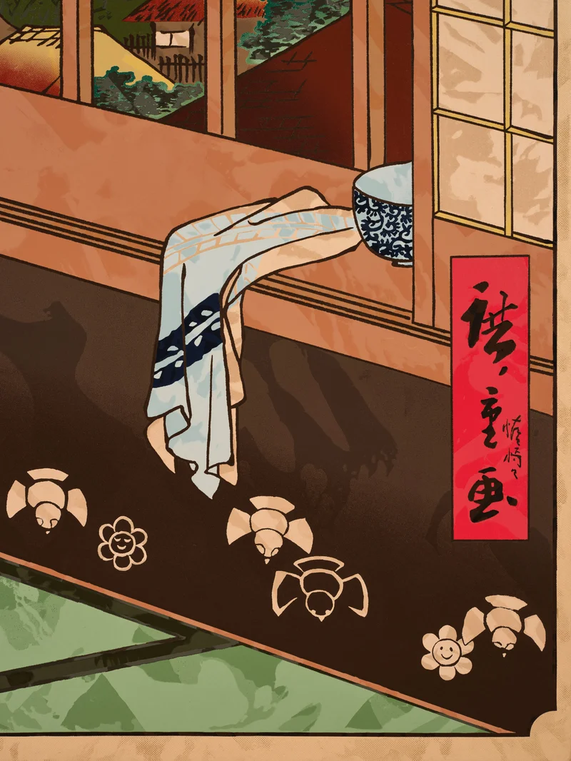 Detail of Hiroshige’s 100 Famous Views of Edo: Japonisme Reconsidered—Asakusa Ricefields and Torinomachi Festival