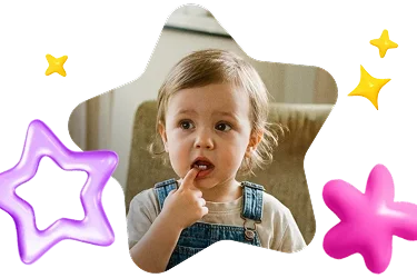 Toddler playing with wiggly tooth