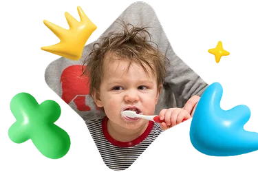 Toddler brushing teeth
