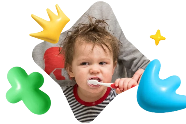 Toddler brushing teeth