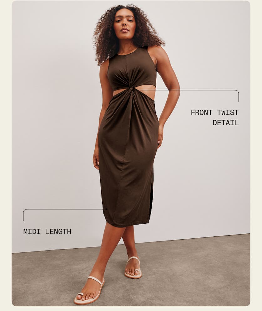 Around The World Front Twist Dress