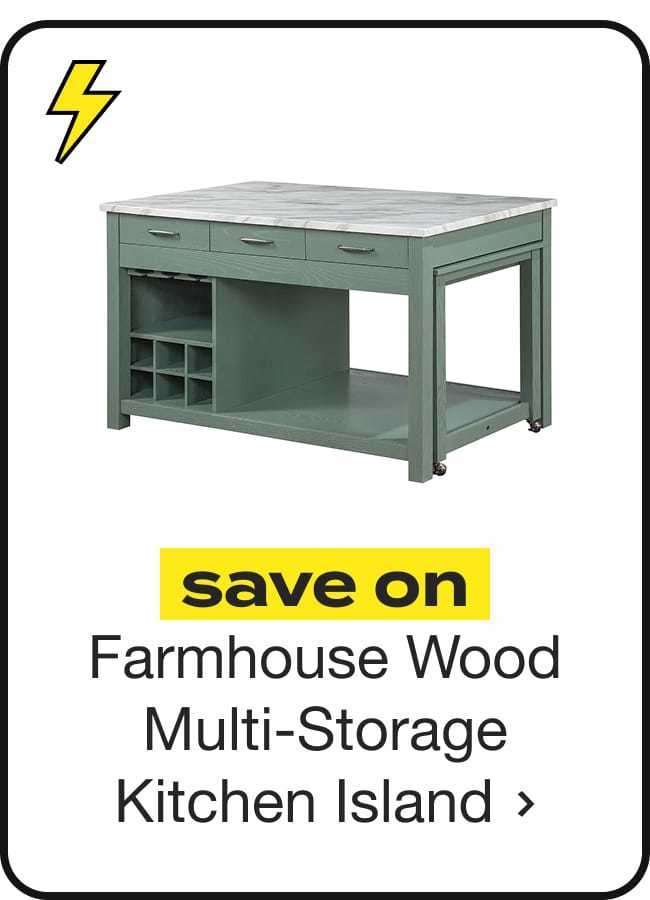 Graneger Farmhouse Wood Multi-Storage Kitchen Island by Furniture of America