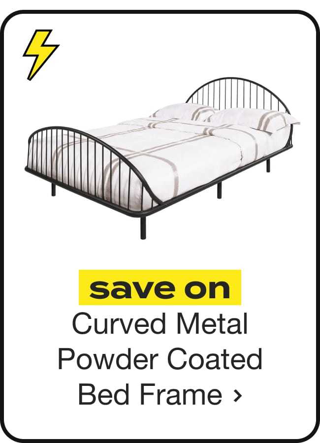 Furniture of America Duke Curved Metal Powder Coated Bed Frame, Box Spring Needed