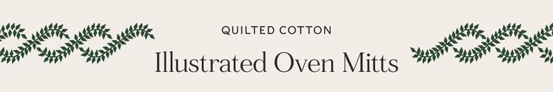 QUILTED COTTON - Illustrated Oven Mitts