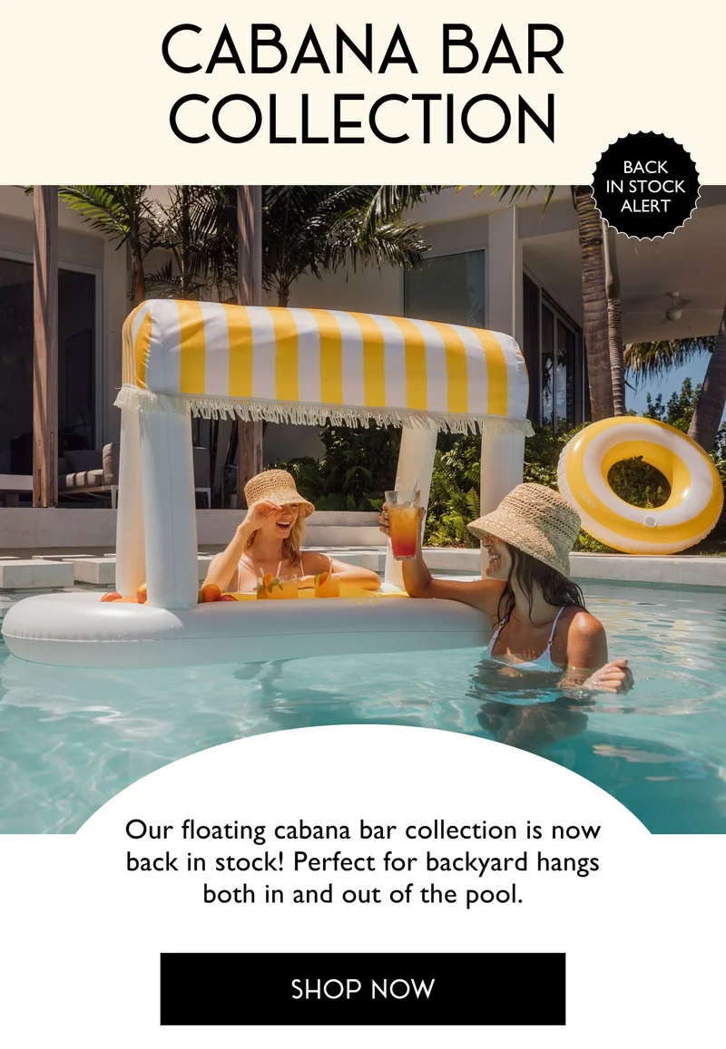 Cabana Bar Collection | Our floating cabana bar collection is now back in stock! Perfect for backyard hangs both in and out of the pool. | SHOP NOW