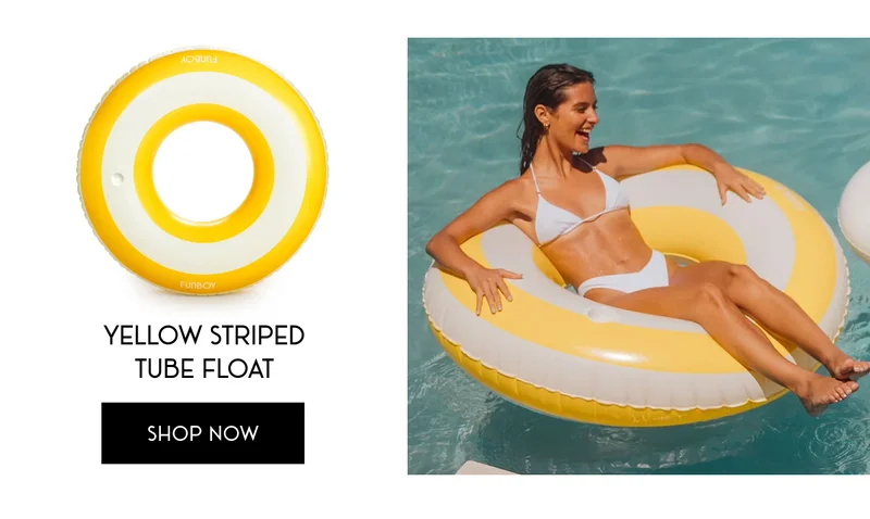 Yellow Striped Tube Float | SHOP NOW