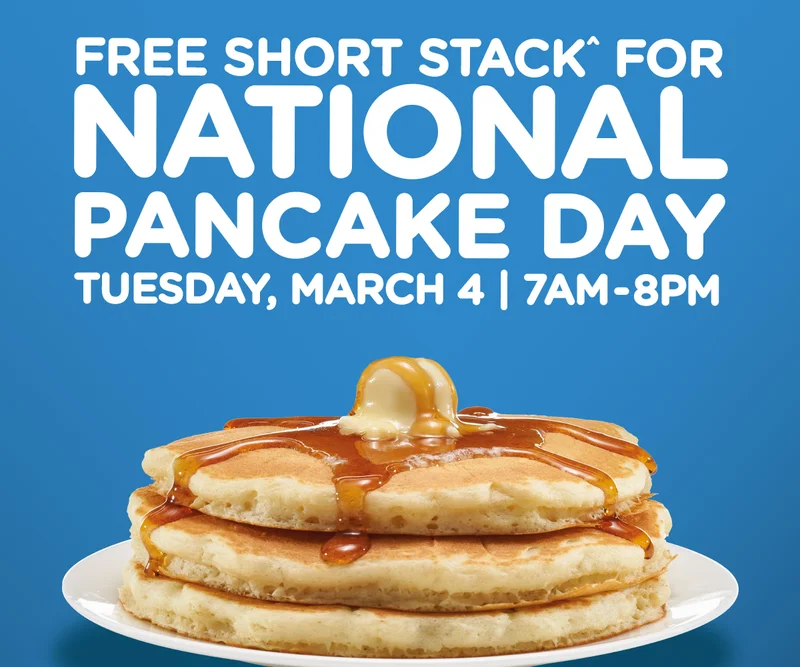 Free Short Stack for National Pancake Day on March 4