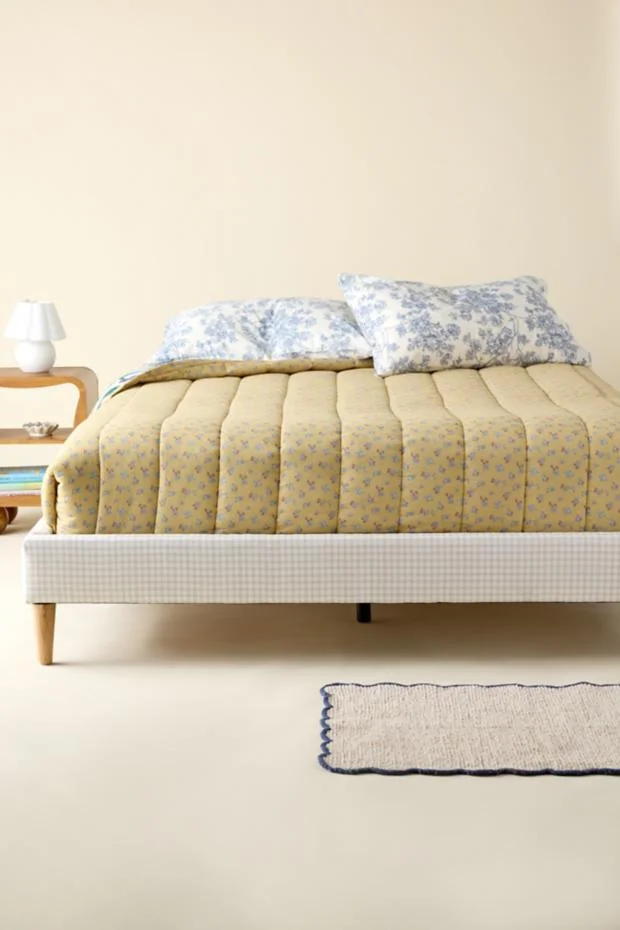 Vivienne Gingham Upholstered Platform Bed