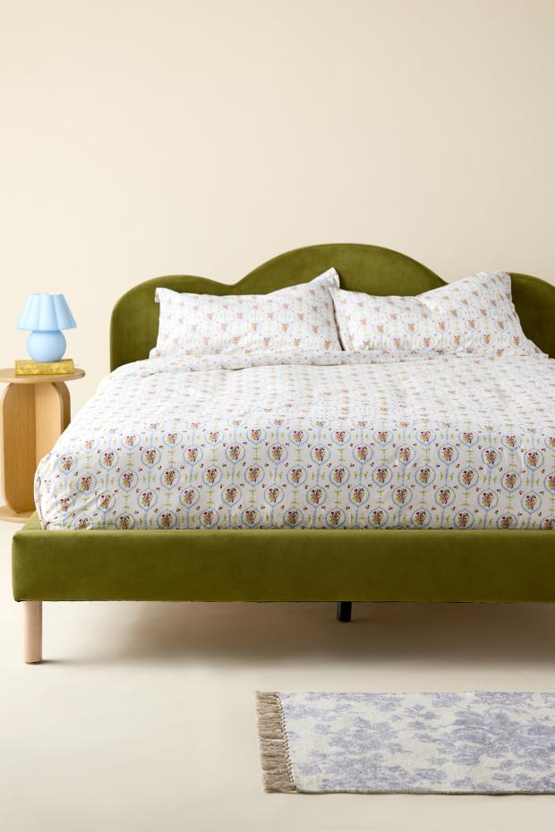 Yara Petal Velvet Upholstered Bed