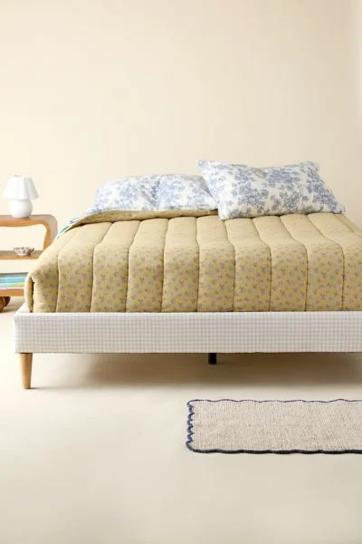 Vivienne Gingham Upholstered Platform Bed