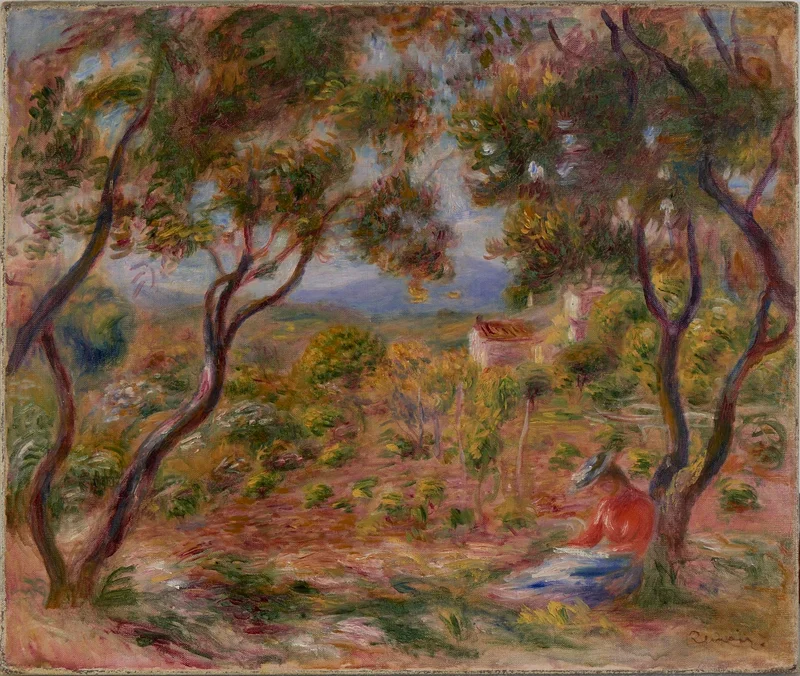 “The Vineyards at Cagnes (Les Vignes à Cagnes)” by Pierre-Auguste Renoir