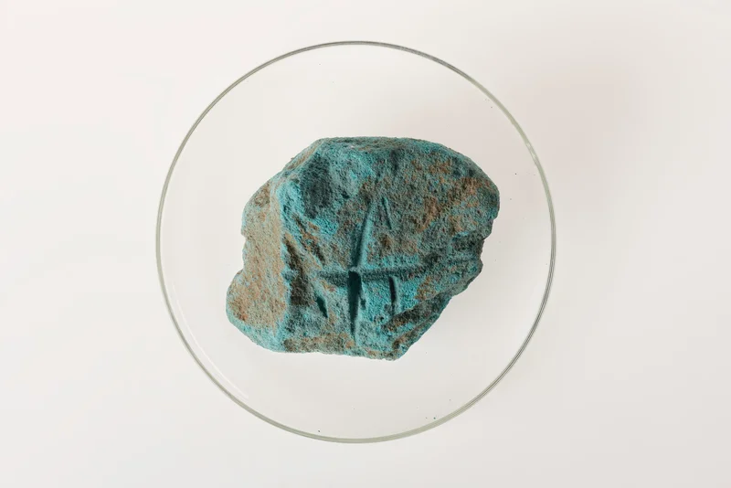 A photograph of Egyptian green frit