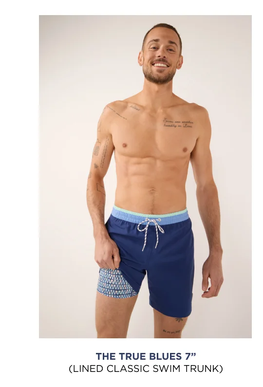 Lined Classic Swim Trunk: The True Blues 6"