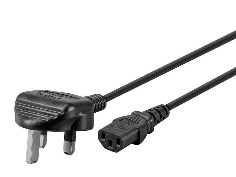 Monoprice Power Cord - BS 1363 (UK) to IEC 60320 C13, 18AWG, 10A, 250V, with 13A fuse, 3-Prong, Black, 3ft